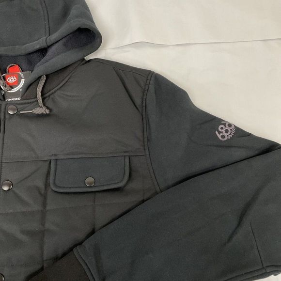 686 Bedwin Men's Black Large Snowboard Hoodie Insulated Jacket For Winter ss417 - Picture 9 of 10